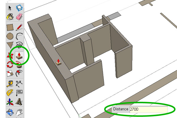 Рисуем стены sketchup