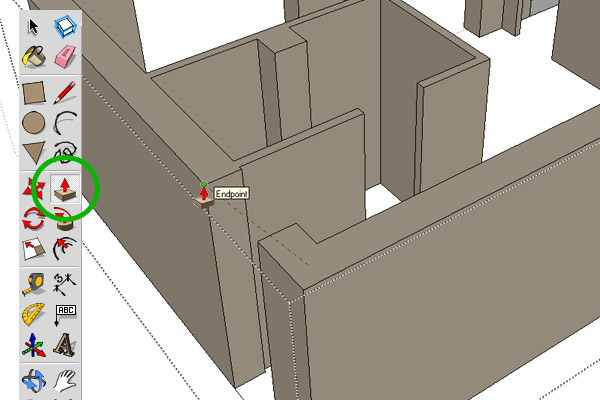 Рисуем стены sketchup